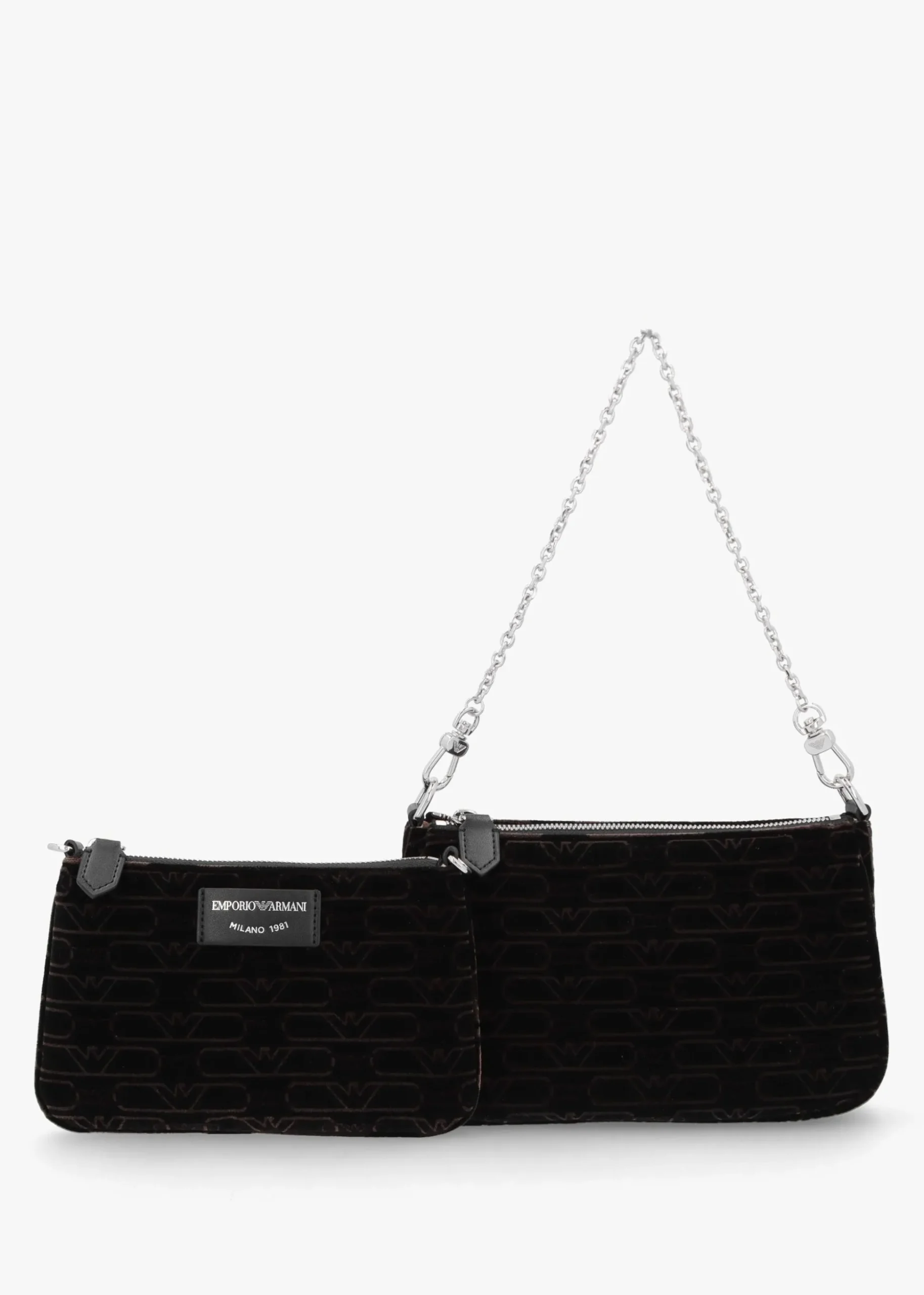 Mini Black Velluto Monogram Evening Pouch Bag
