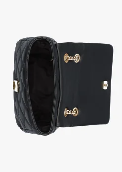 Mini Ocarina Quilted Black Shoulder Bag