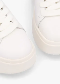 Mody Rubber White Beige Leather Chunky Trainers