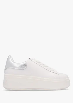 Mody White Silver Nappa Leather Chunky Trainers