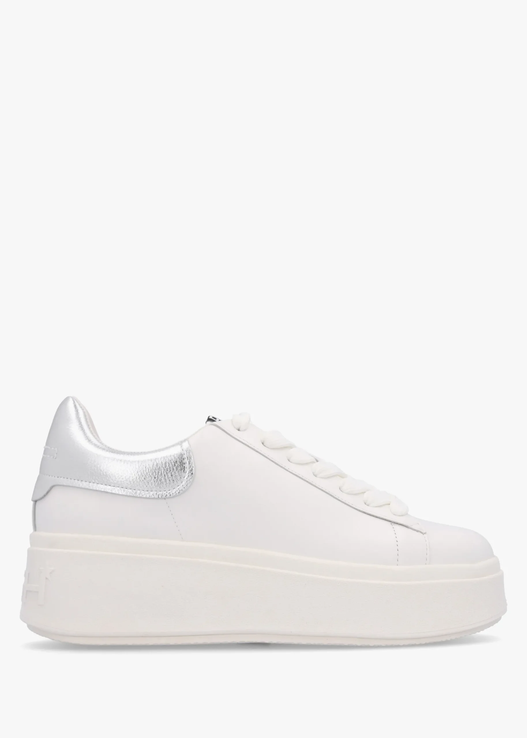 Mody White Silver Nappa Leather Chunky Trainers