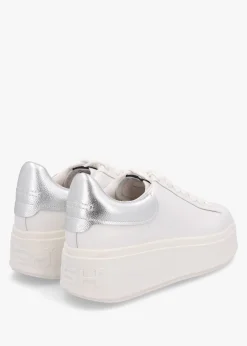 Mody White Silver Nappa Leather Chunky Trainers
