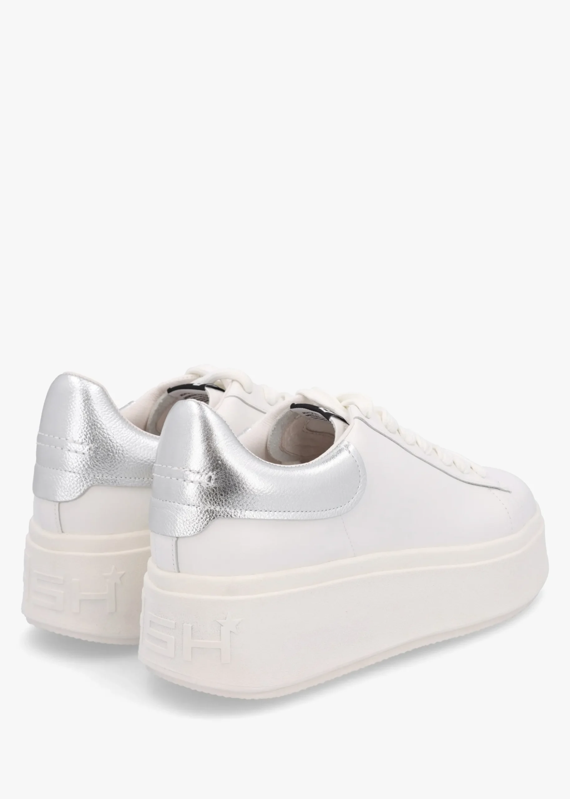 Mody White Silver Nappa Leather Chunky Trainers