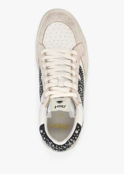 Moonlight Studs Beige White Black Off White Leather Trainers