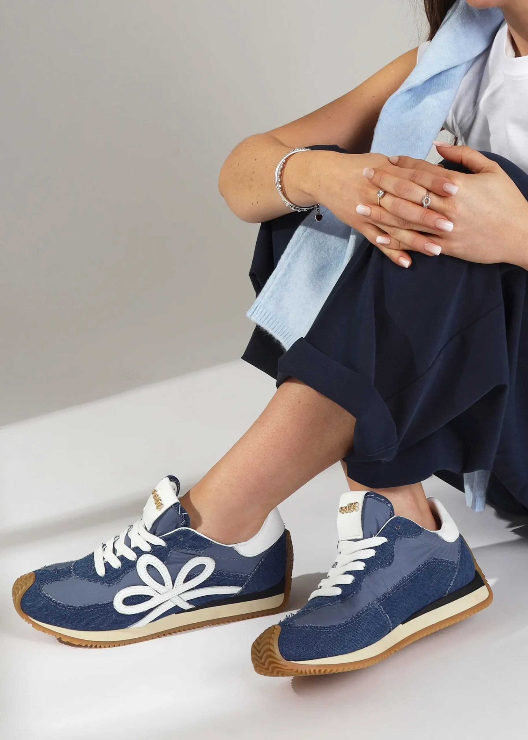 Movie Denim & Nylon Runner Trainers