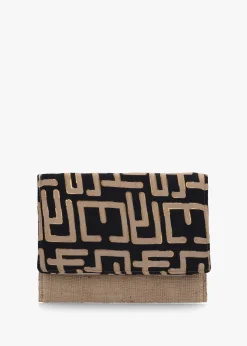 Multicoloured Black Envelope Clutch Bag