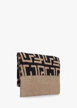 Multicoloured Black Envelope Clutch Bag