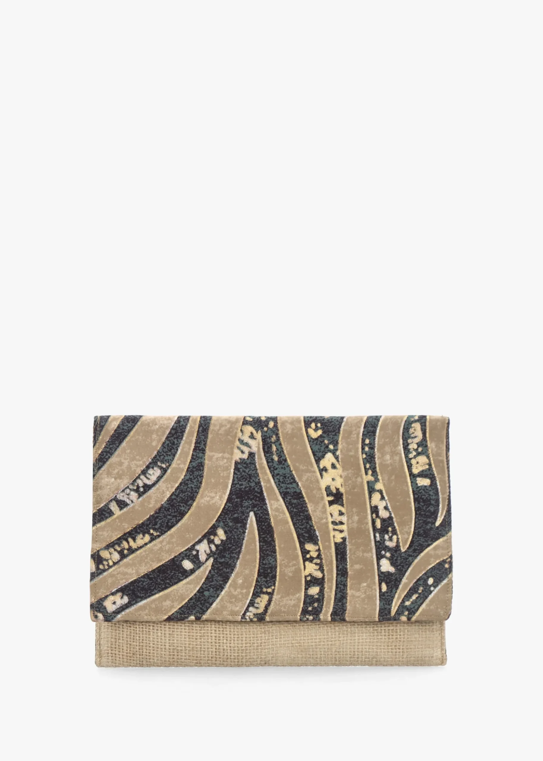 Multicoloured Black Envelope Clutch Bag