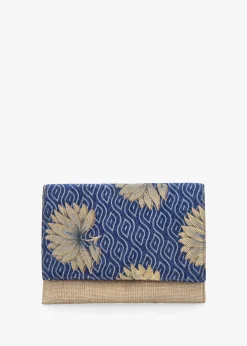 Multicoloured Blue Envelope Clutch Bag