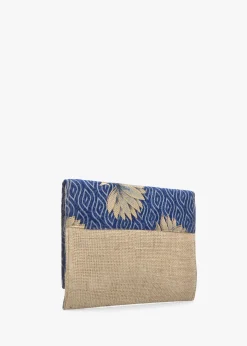 Multicoloured Blue Envelope Clutch Bag
