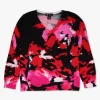 Multicoloured Cotton Mix Floral Abstract Jumper