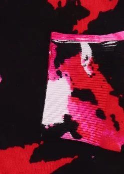 Multicoloured Cotton Mix Floral Abstract Jumper