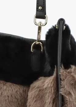 Multicoloured Faux Fur & Leather Tote Bag
