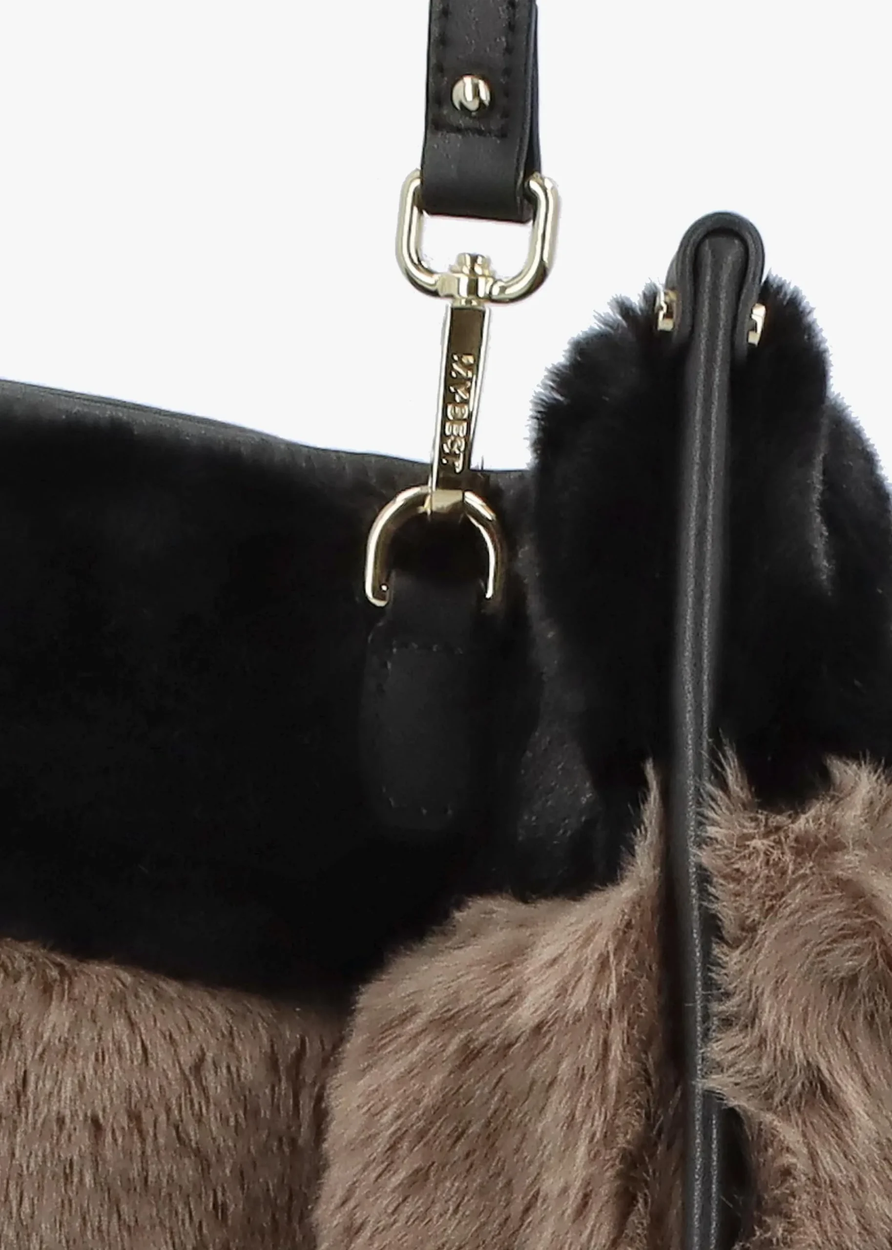 Multicoloured Faux Fur & Leather Tote Bag