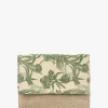 Multicoloured Green Envelope Clutch Bag