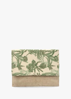 Multicoloured Green Envelope Clutch Bag