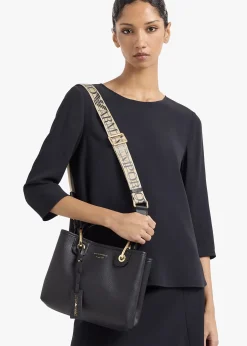 Myea Black Shopper Bag With Pouch