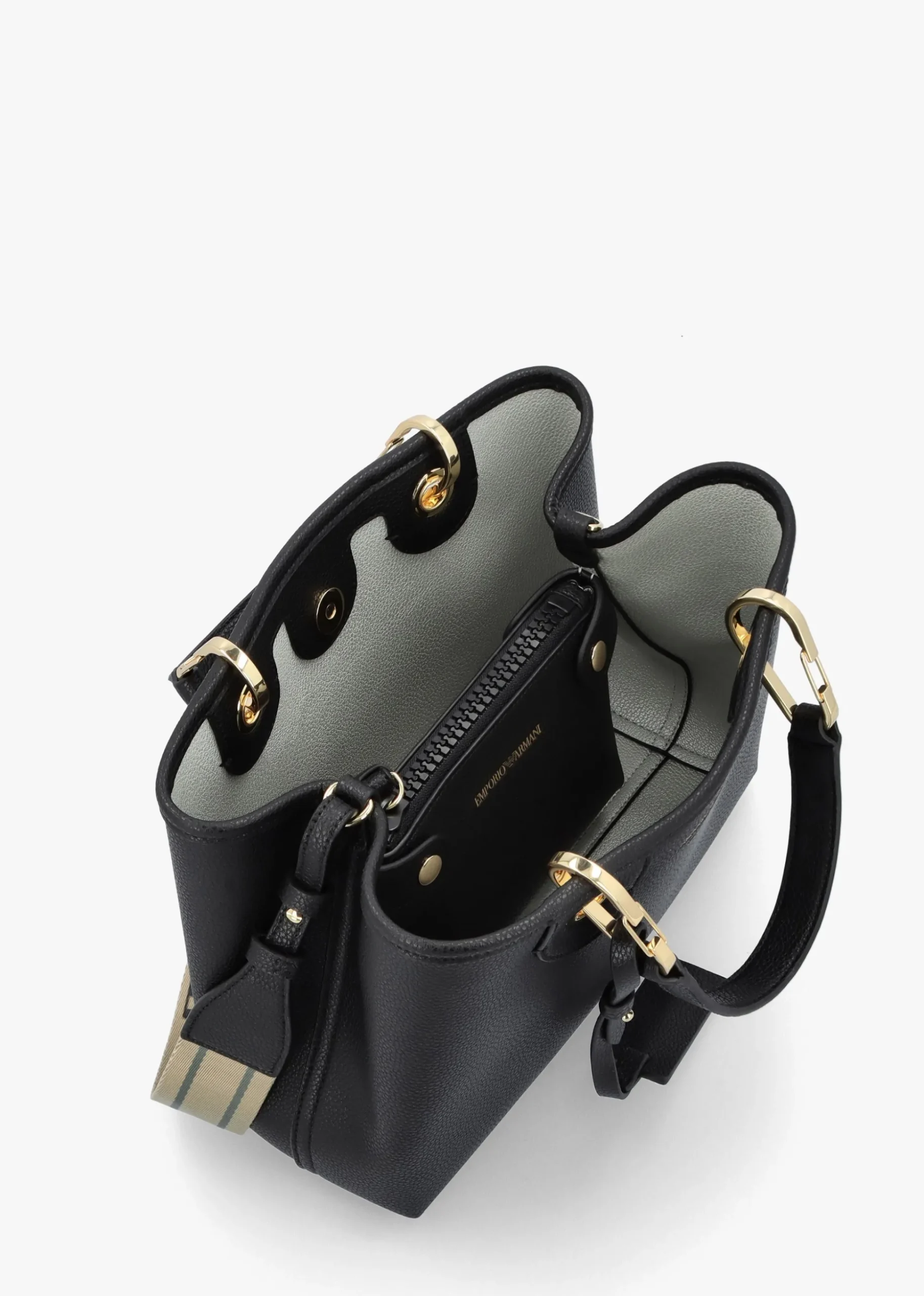 Myea Black Shopper Bag With Pouch