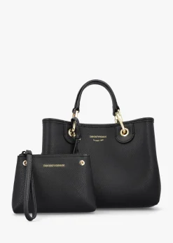 Myea Black Shopper Bag With Pouch