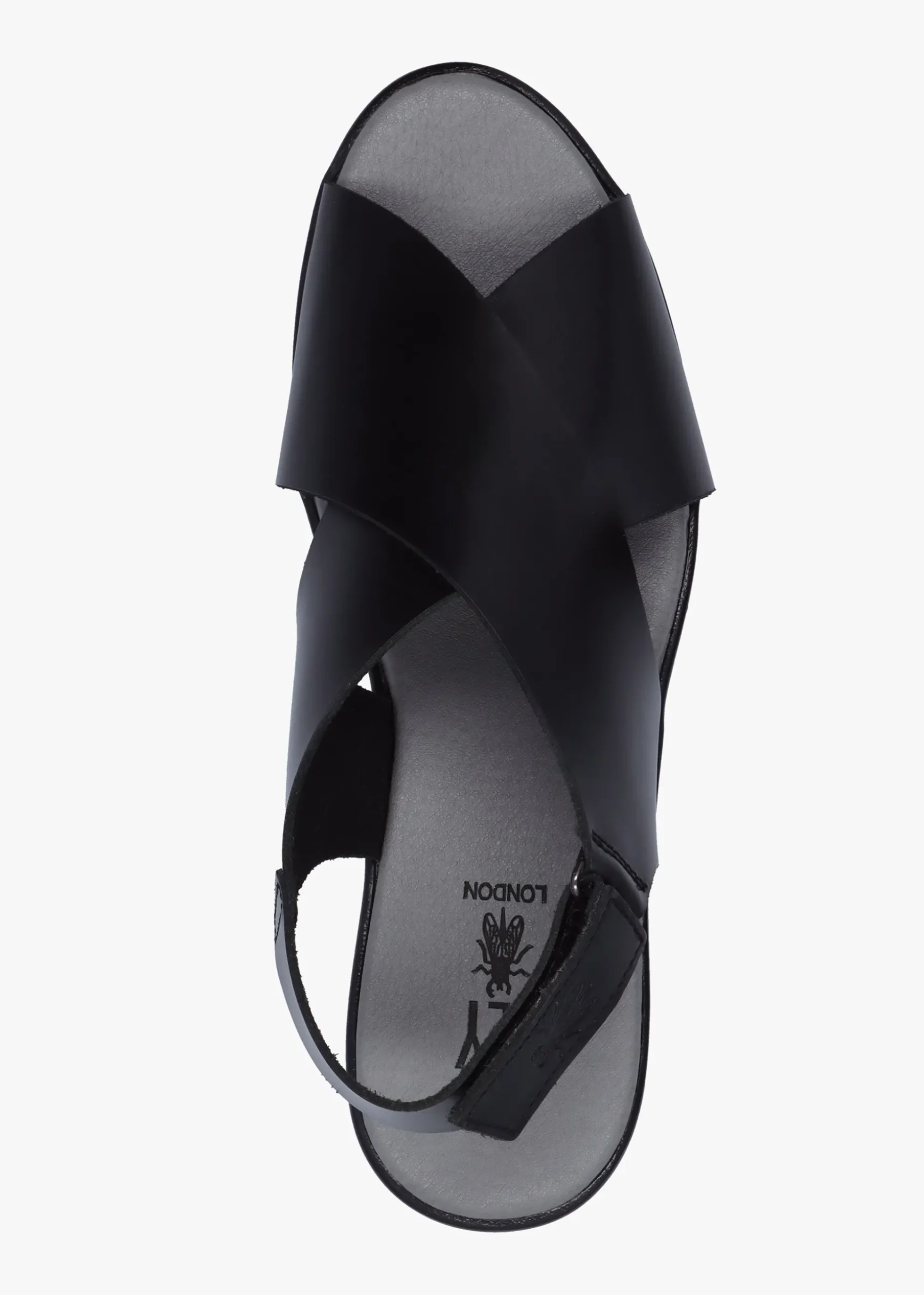 Nabi Black Leather Sling Back Low Wedge Sandals
