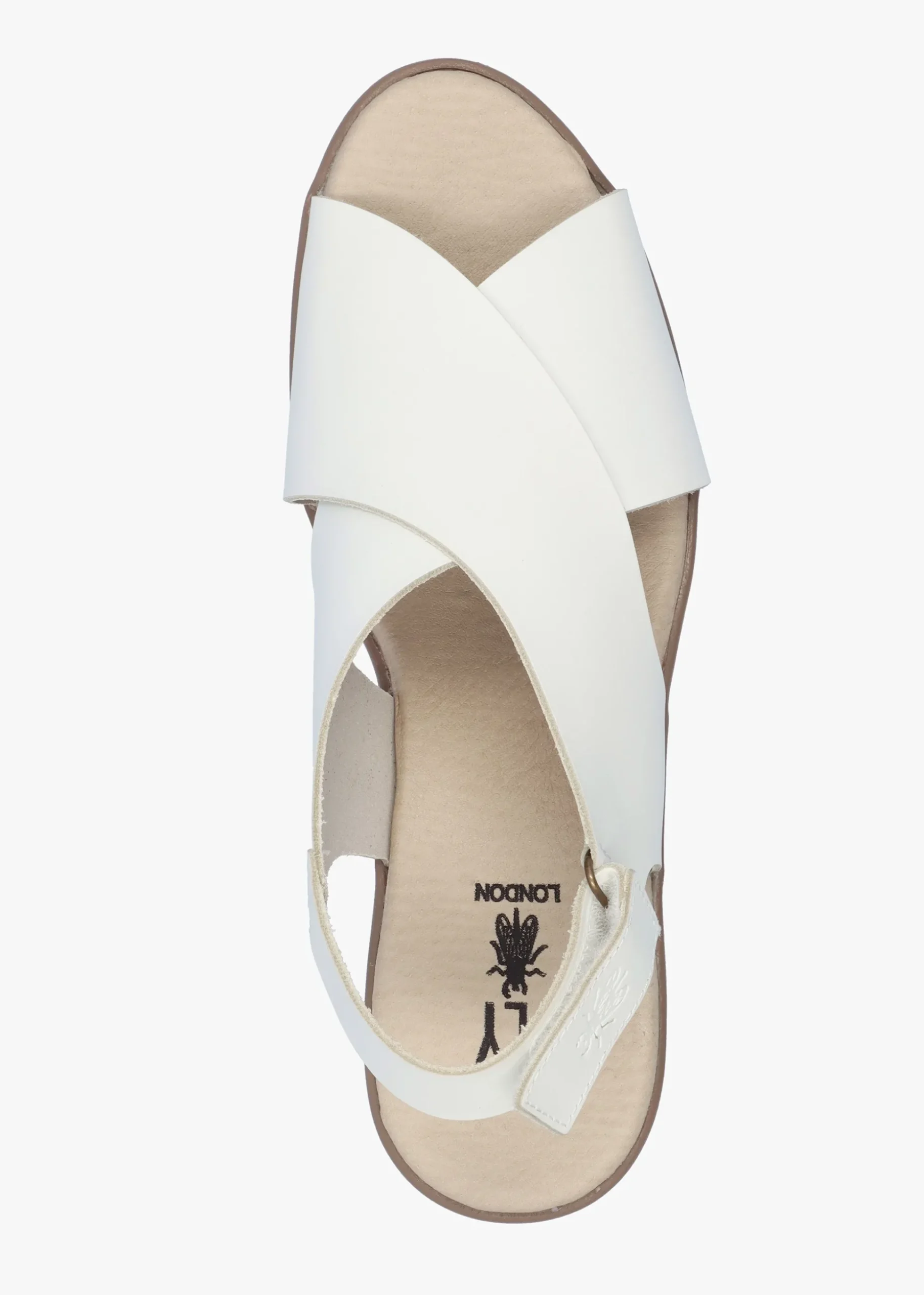 Nabi White Leather Sling Back Low Wedge Sandals