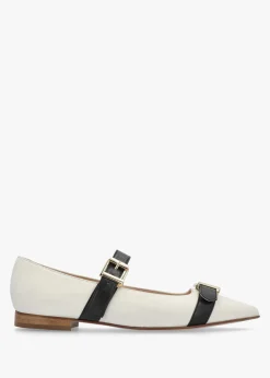 Nancy White Leather Pointed Toe Pumps