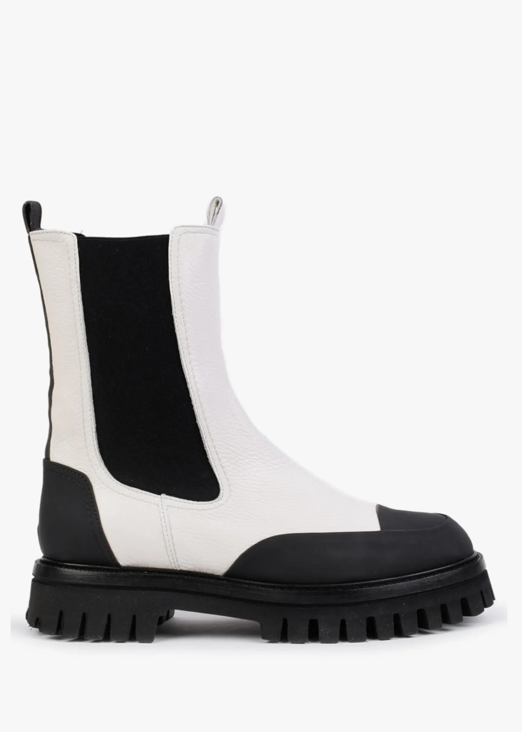 Nellie White Leather Toe Cap Chelsea Boots