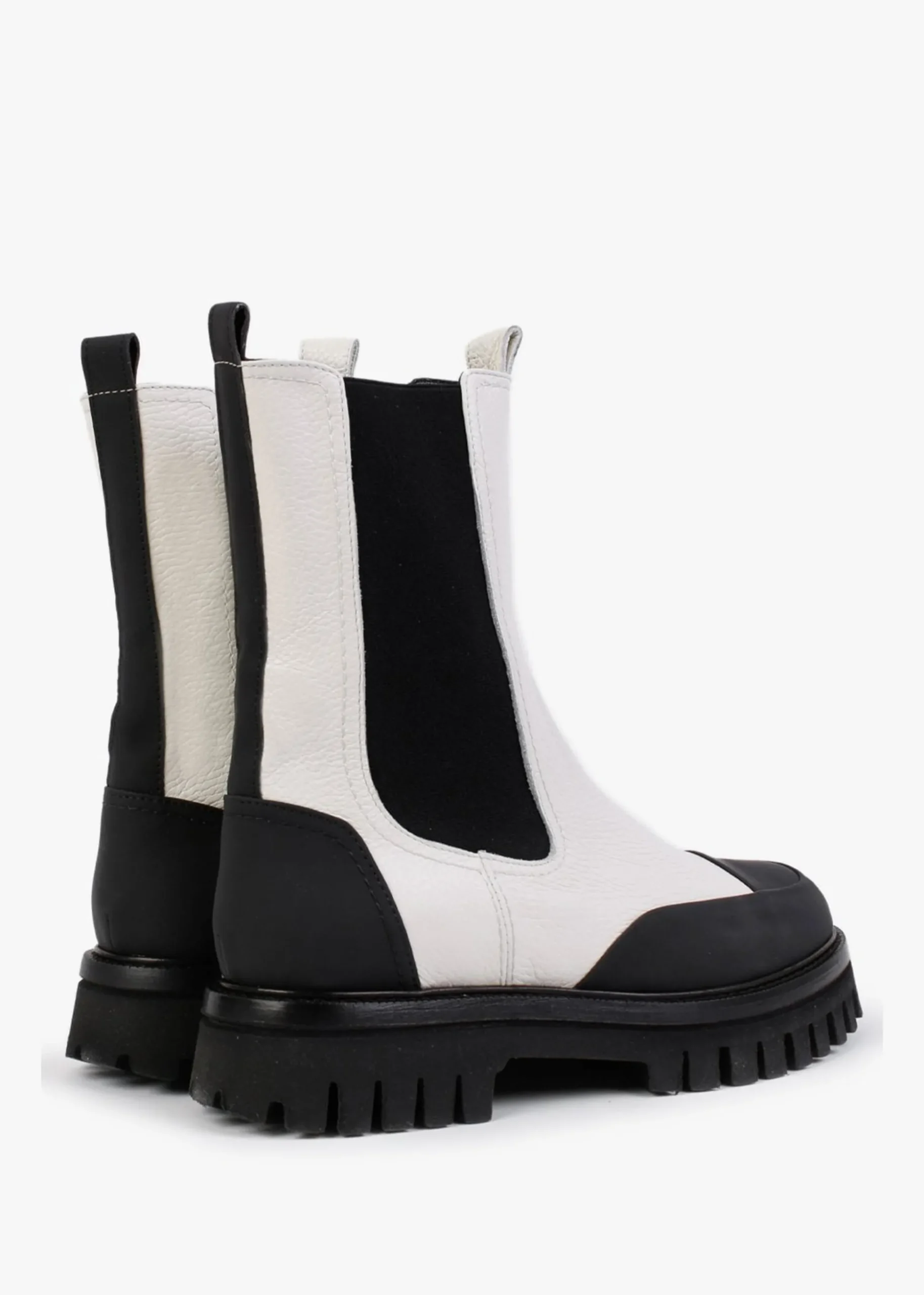 Nellie White Leather Toe Cap Chelsea Boots