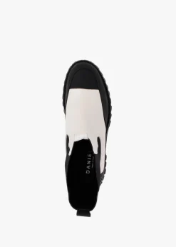 Nellie White Leather Toe Cap Chelsea Boots