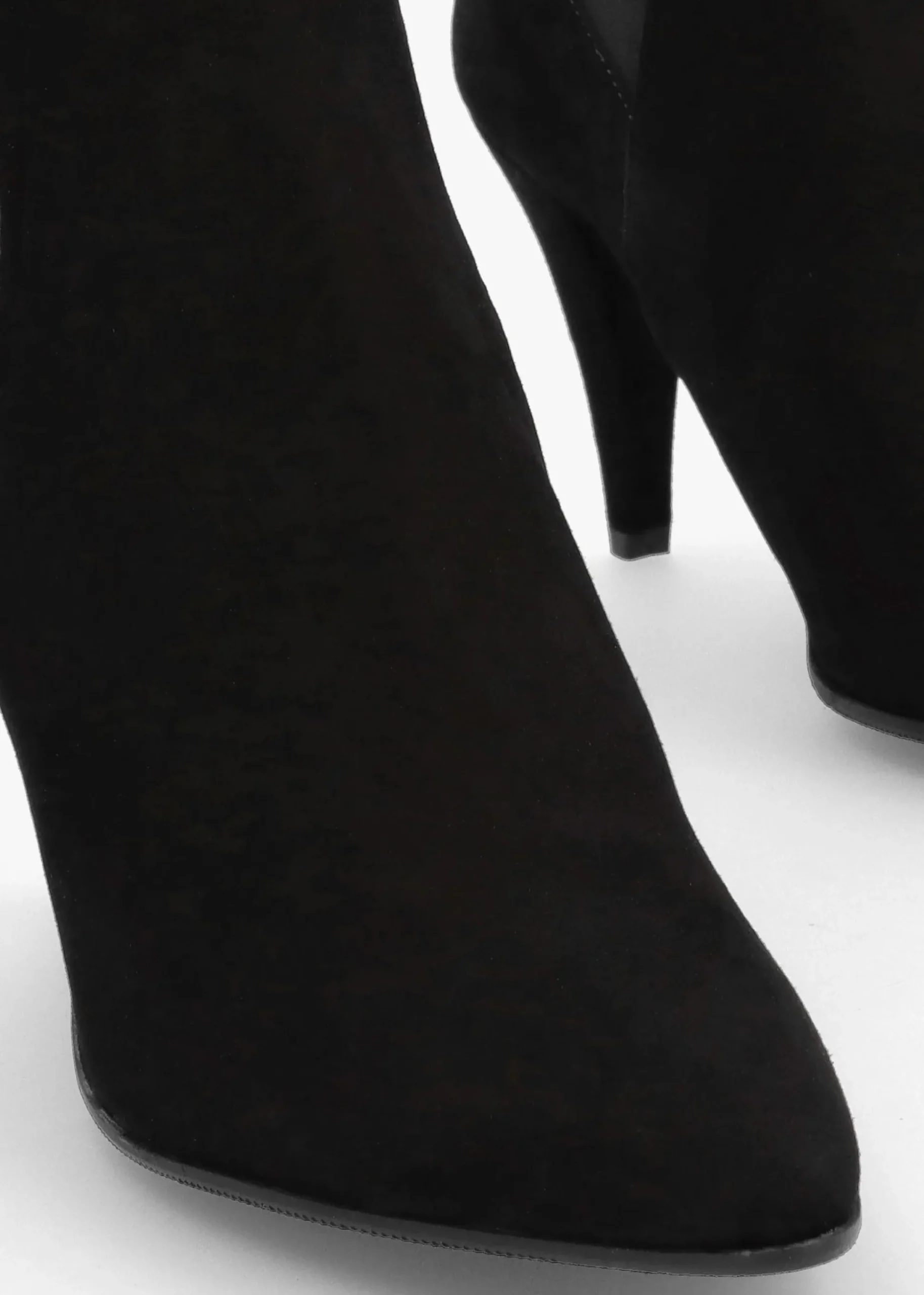 Nelly Black Suede Cone Heel Chelsea Boots