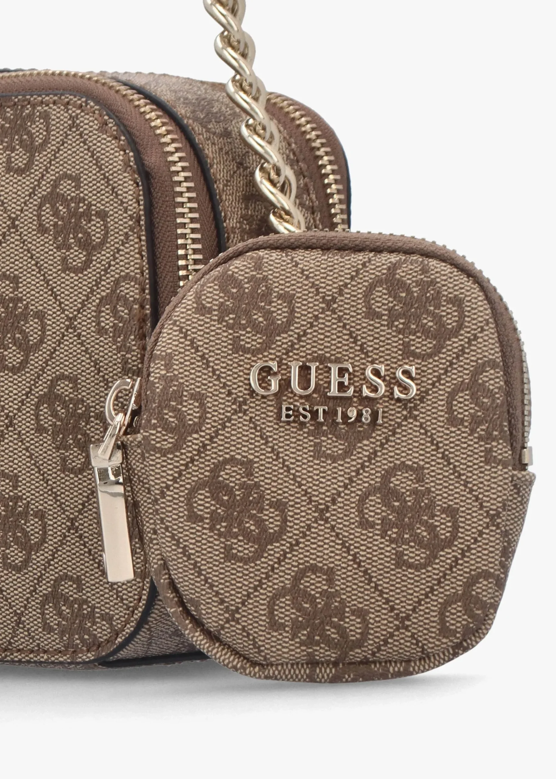 Noelle Latte Logo Cross-Body Bag