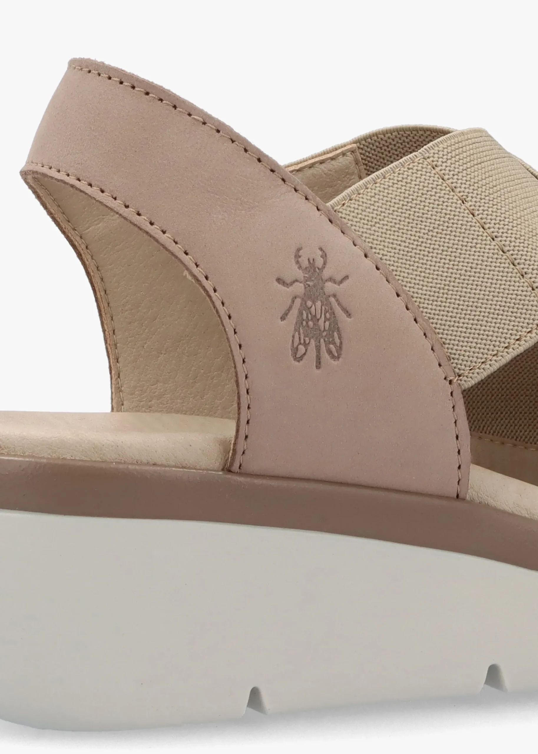 Noli Taupe Leather Elasticated Low Wedge Sandals