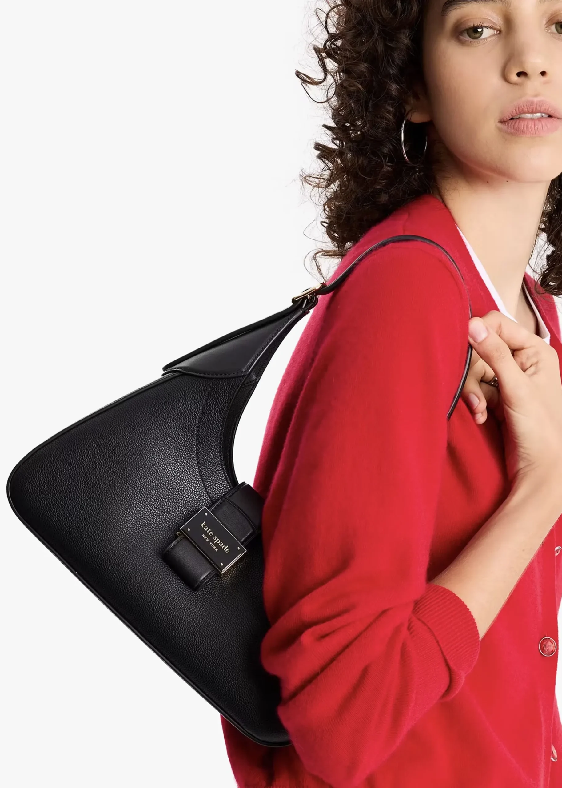 Nouveau Small Black Leather Shoulder Bag