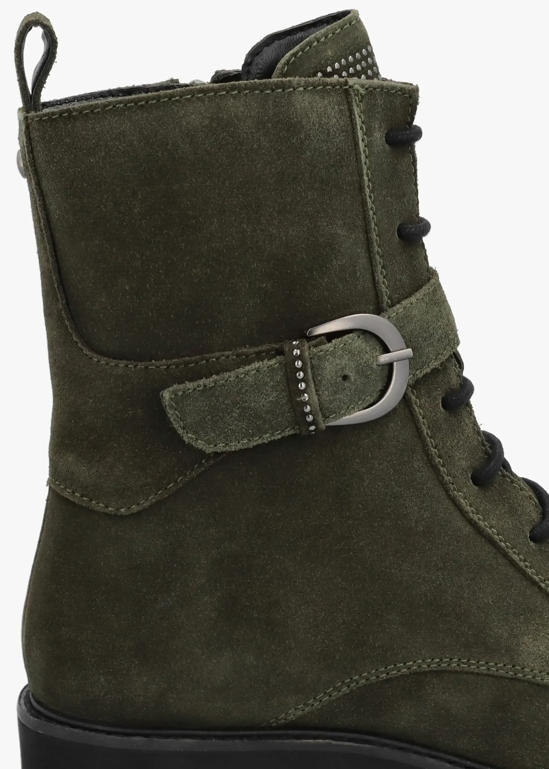 Oberon Green Suede Lace Up Ankle Boots