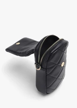 Ocarina Quilted Nero Mobile Phone Case On A Strap