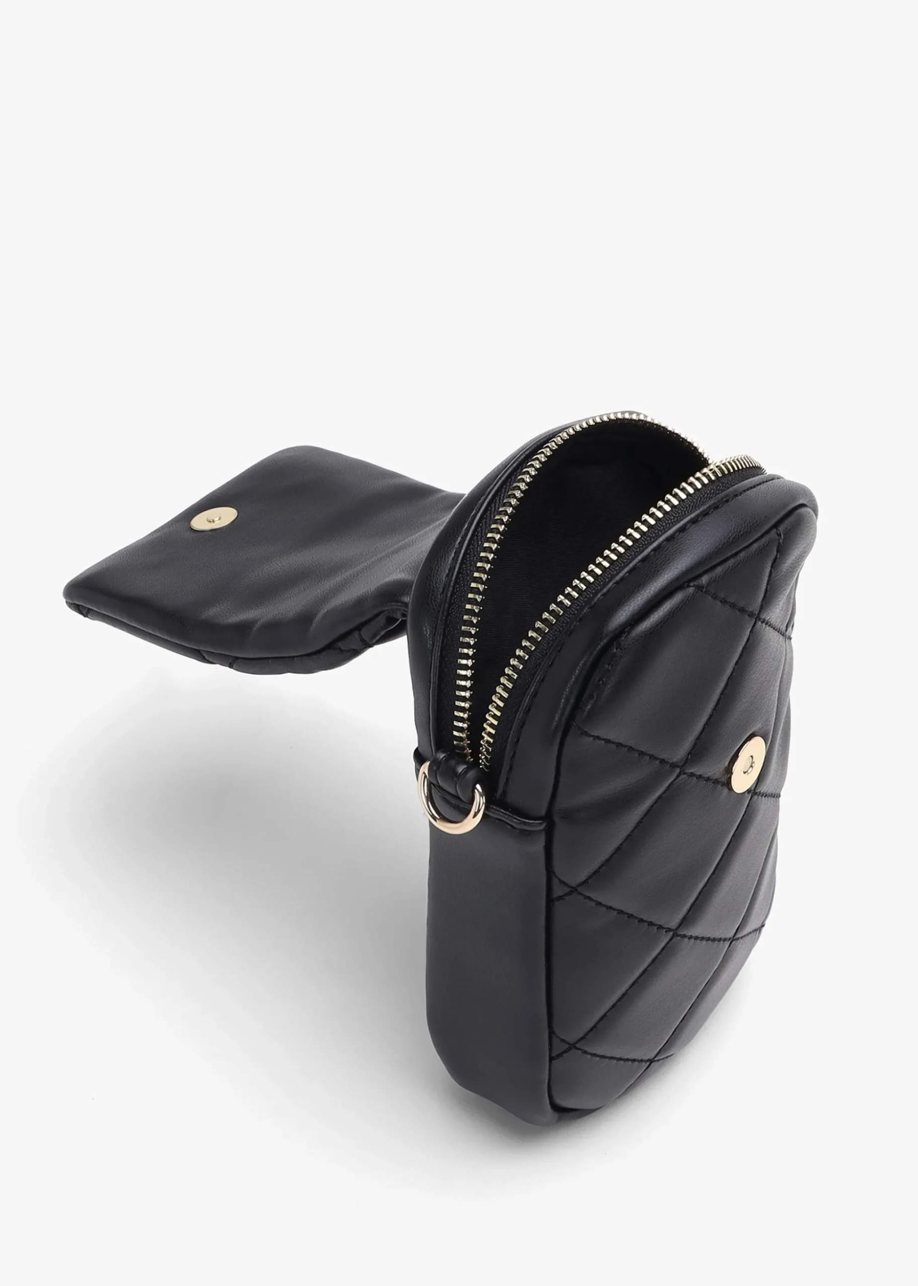 Ocarina Quilted Nero Mobile Phone Case On A Strap