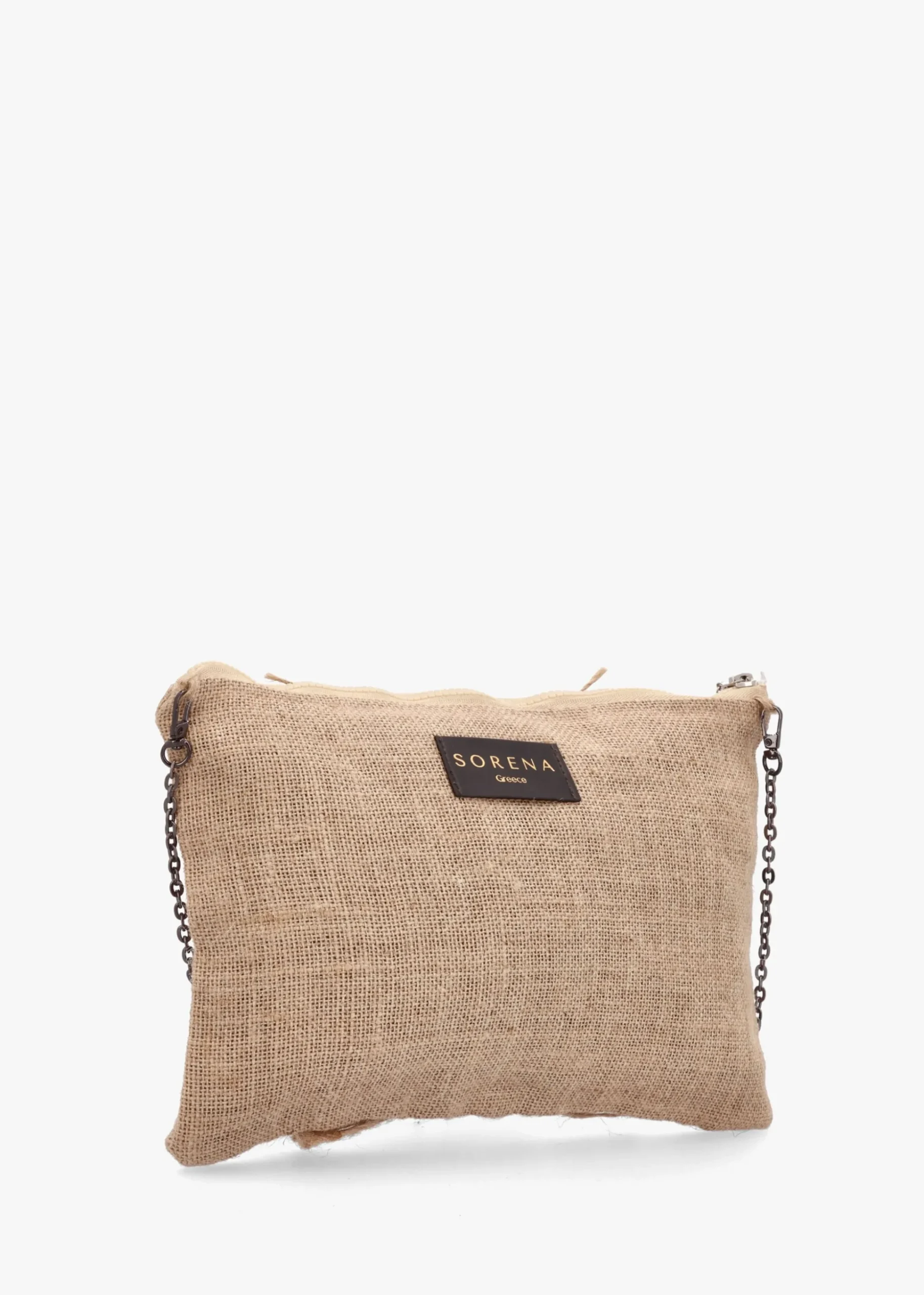 One-Of-A-Kind Aristi Natural Black & Silver Clutch Bag