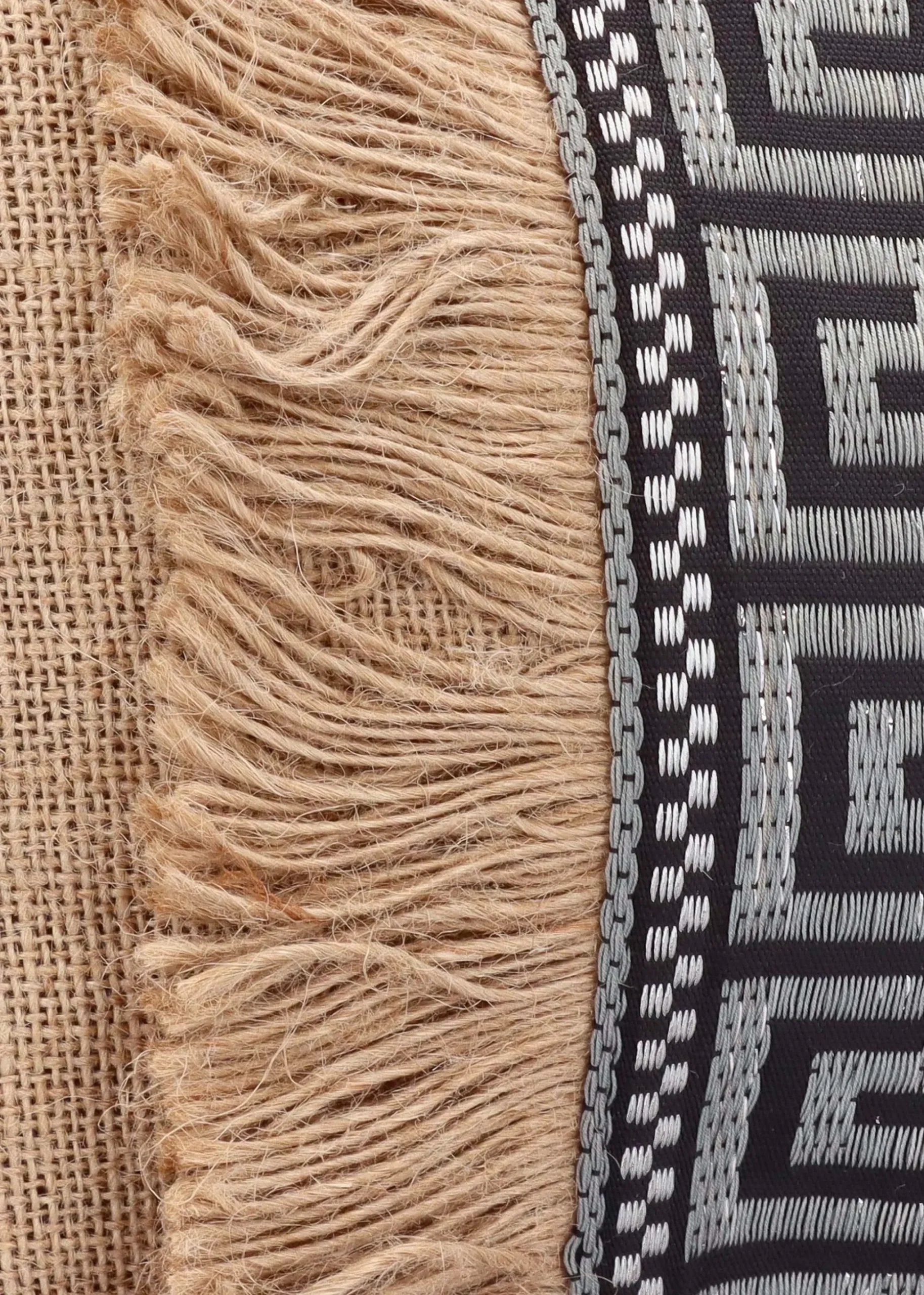 One-Of-A-Kind Aristi Natural Black & Silver Clutch Bag