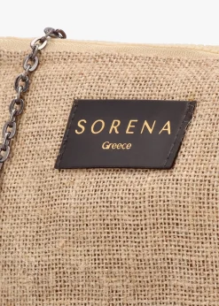 One-Of-A-Kind Aristi Natural Black & Silver Clutch Bag