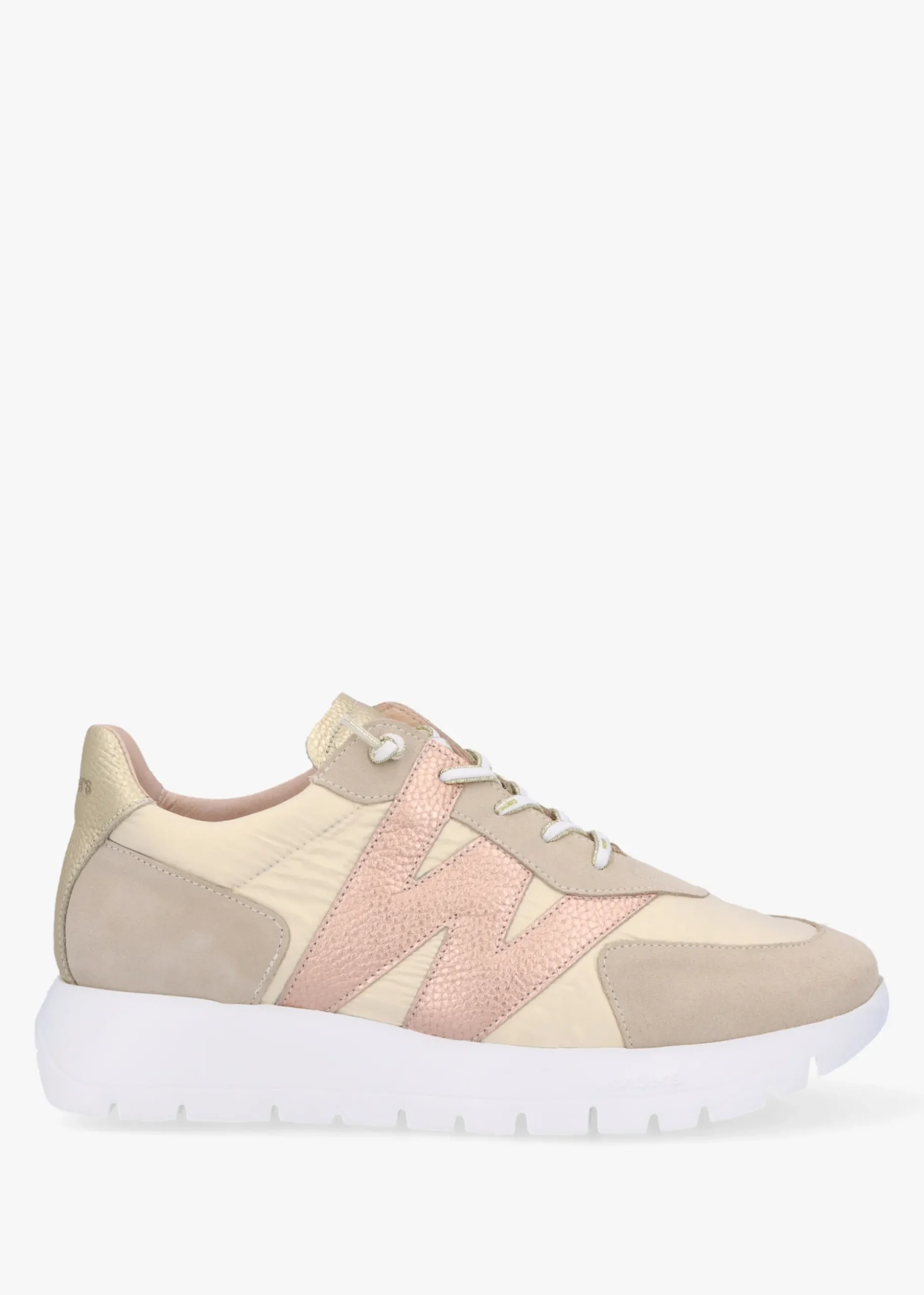 Oslo Beige Metallic Suede & Nylon Trainers