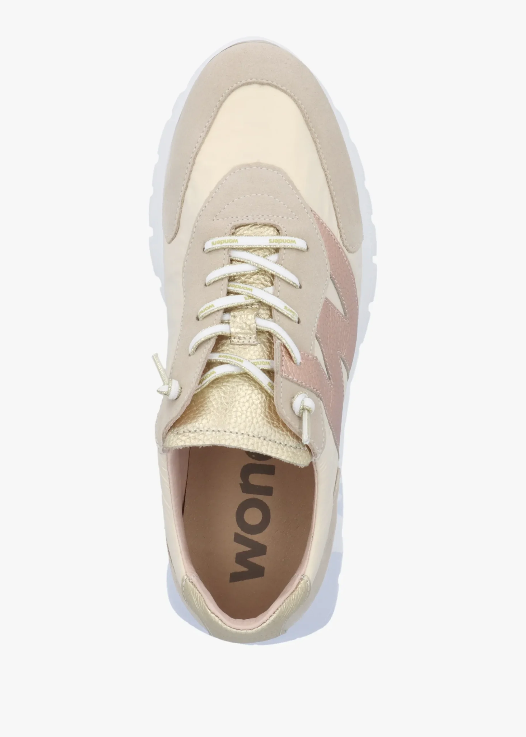 Oslo Beige Metallic Suede & Nylon Trainers