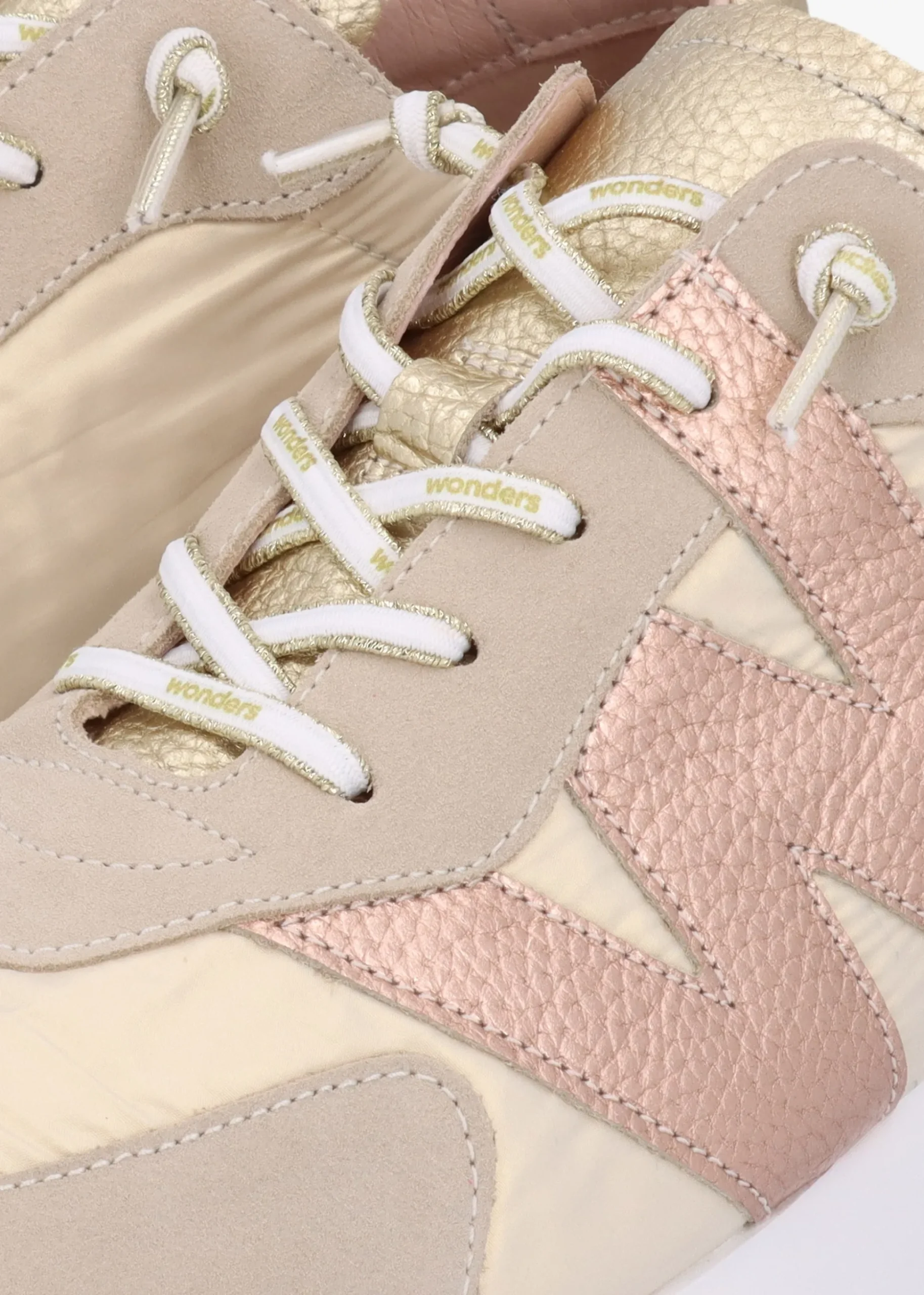 Oslo Beige Metallic Suede & Nylon Trainers