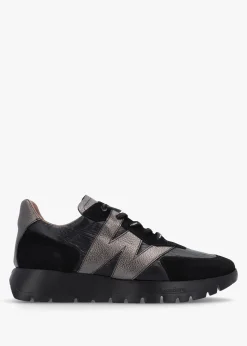 Oslo Black Suede & Nylon Trainers