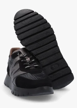 Oslo Black Suede & Nylon Trainers