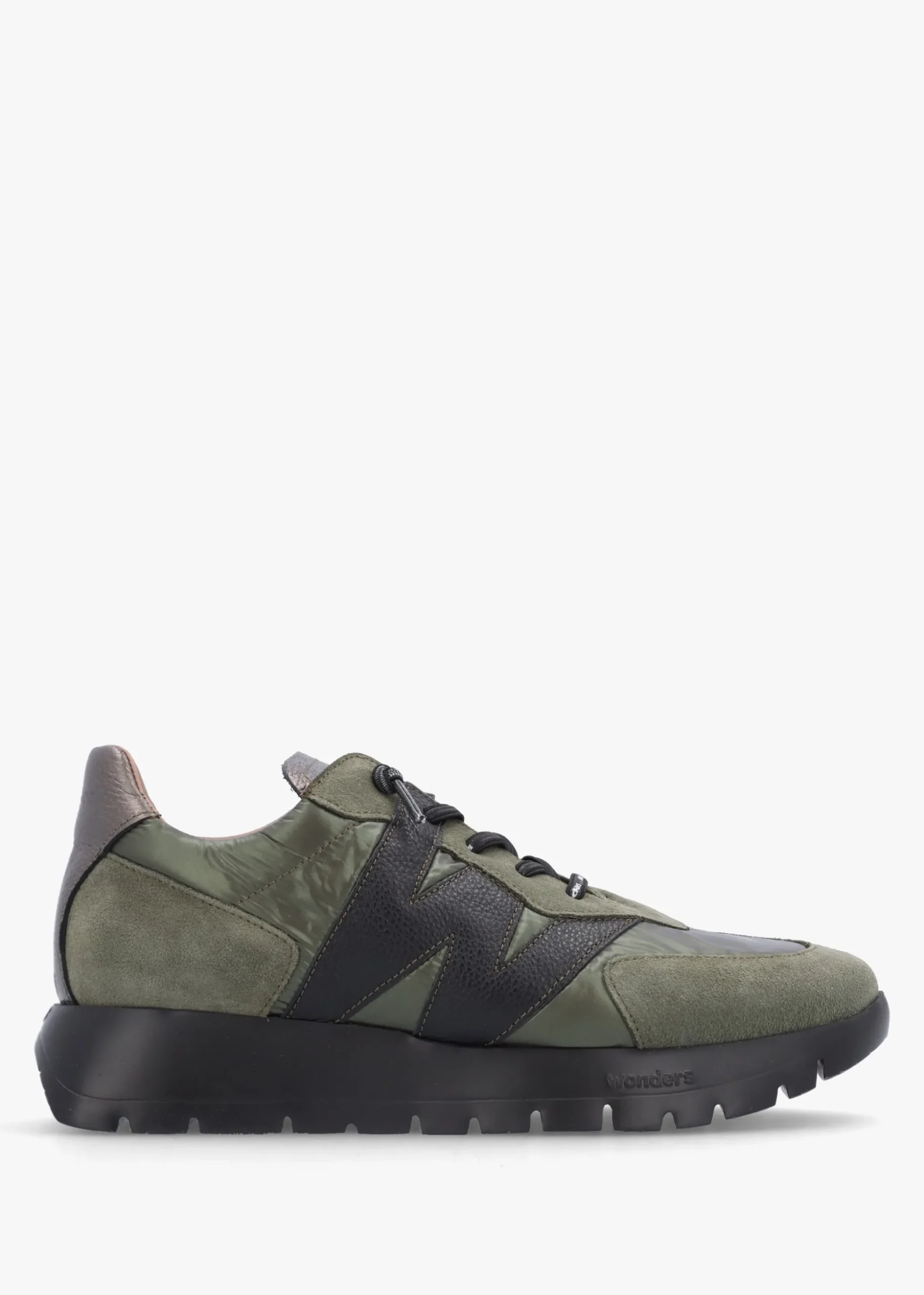 Oslo Khaki Metallic Suede & Nylon Trainers