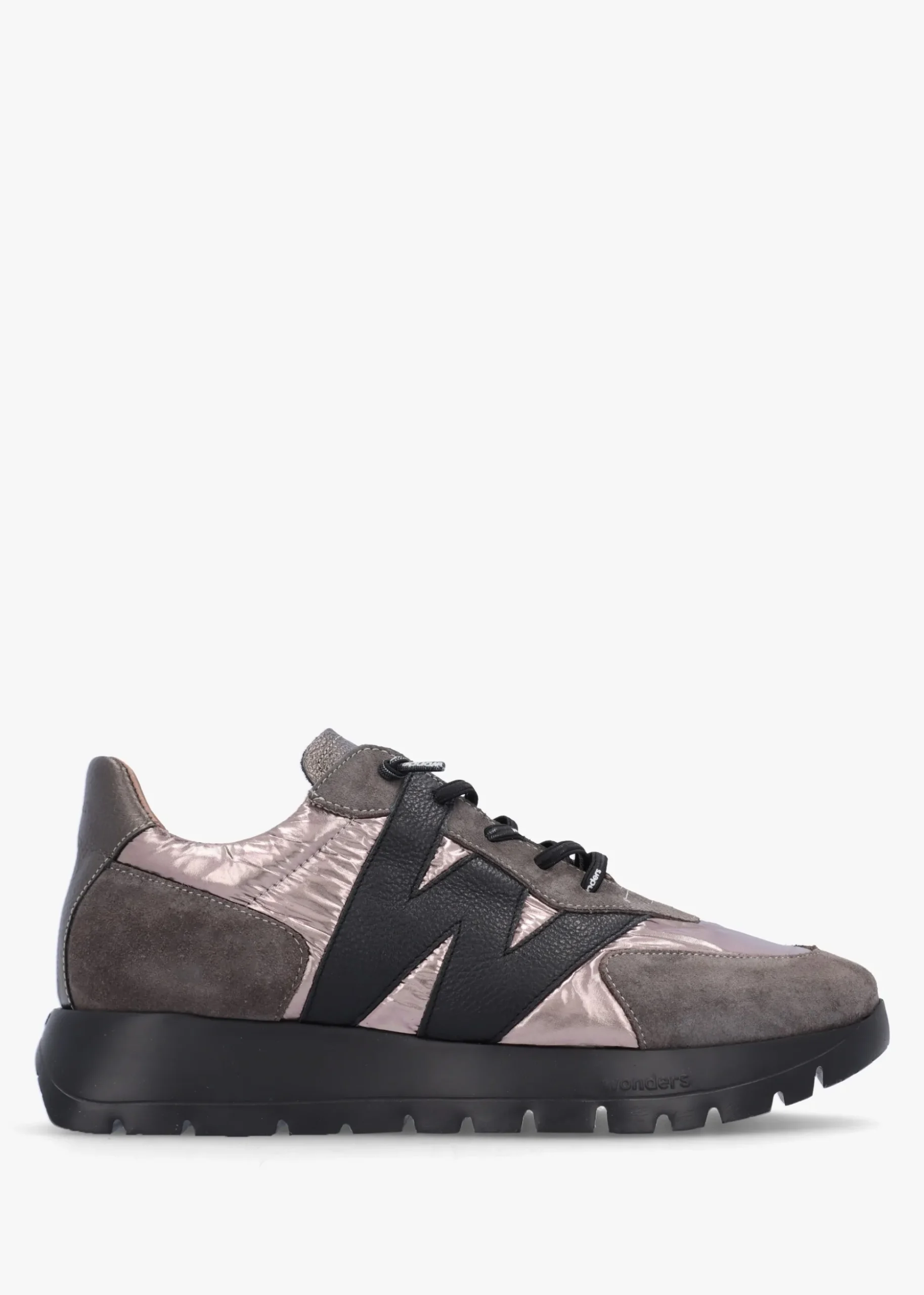 Oslo Pewter Metallic Suede & Nylon Trainers