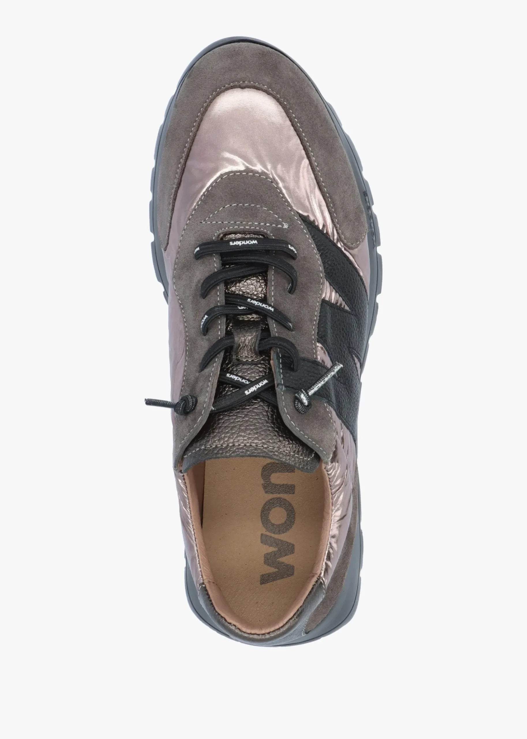 Oslo Pewter Metallic Suede & Nylon Trainers