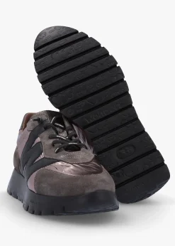 Oslo Pewter Metallic Suede & Nylon Trainers
