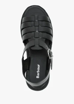 Otterburn Classic Black Leather Fisherman Sandals