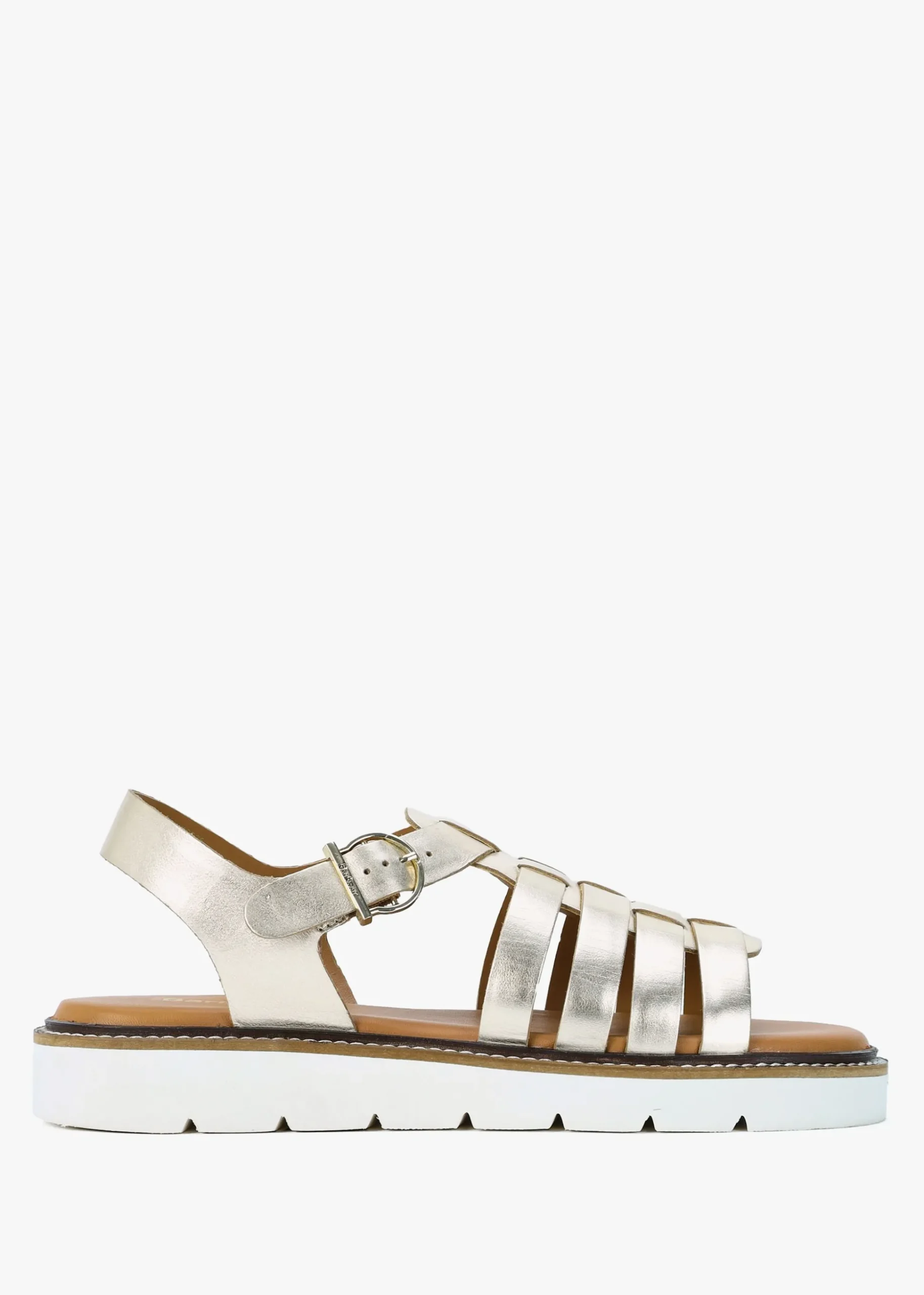 Otterburn Gold Leather Fisherman Sandals